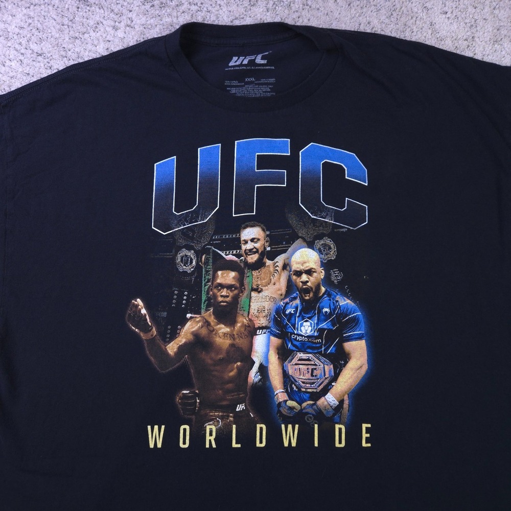 UFC T-Shirt Mens 3XL Conor McGregor Jon Jones Israel Adesanya Graphic Tee Black
